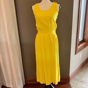 Vintage Liz Claiborne 2-Piece Yellow Sleeveless Dress and Jacket, Size 4